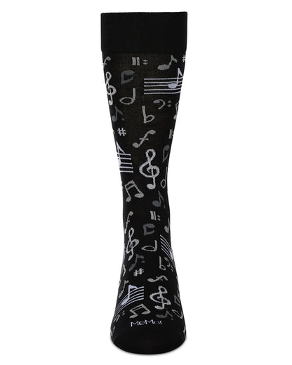 Men's Musical Notes Bamboo Crew Socks