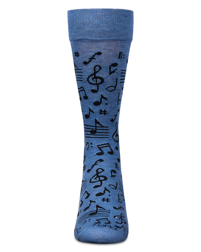 Men's Musical Notes Bamboo Crew Socks