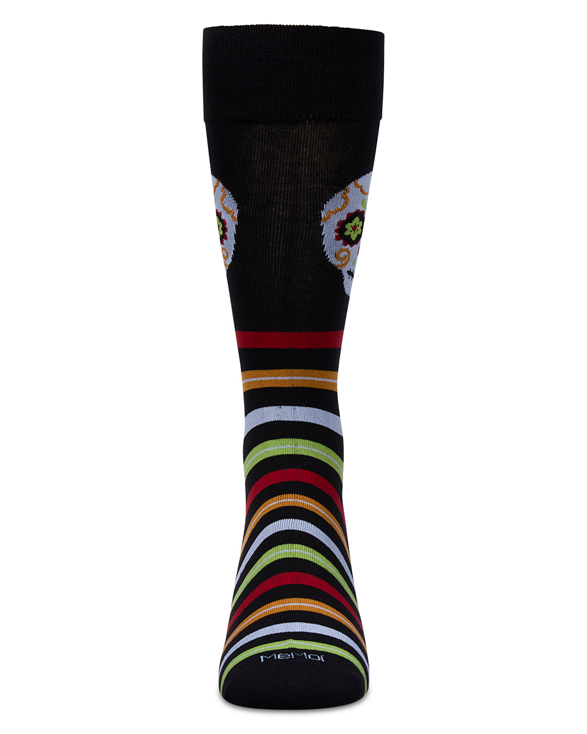 Men's Striped Skull Rayon From Bamboo Crew Socks