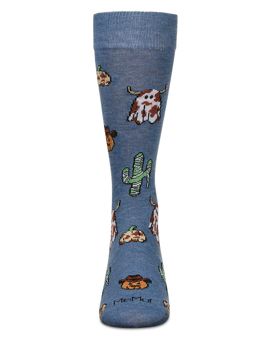 Men's Spooky Western-Themed Halloween Holiday Crew Sock