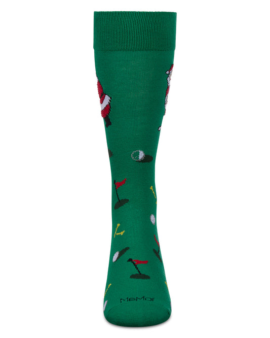 Men's Golfer Santa Holiday Crew Socks