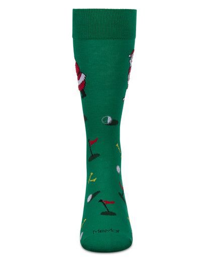 Men's Golfer Santa Holiday Crew Socks