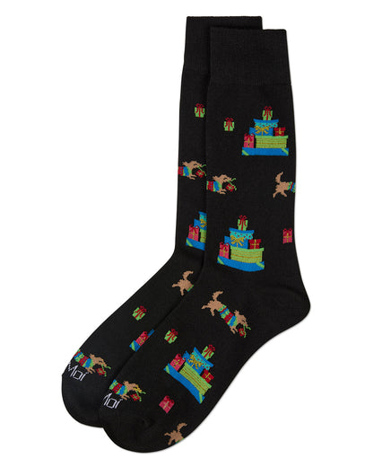 Men's Pile Of Gifts Holiday Crew Socks