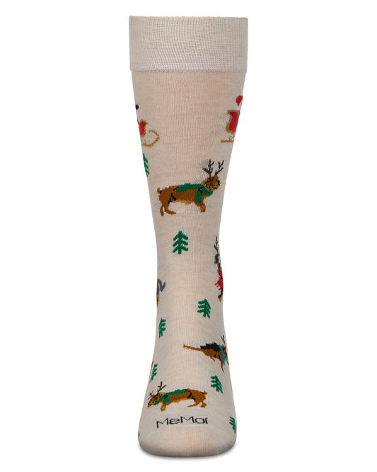 Men's Reindeer Pups Holiday Crew Socks