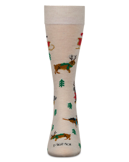 Men's Reindeer Pups Holiday Crew Socks