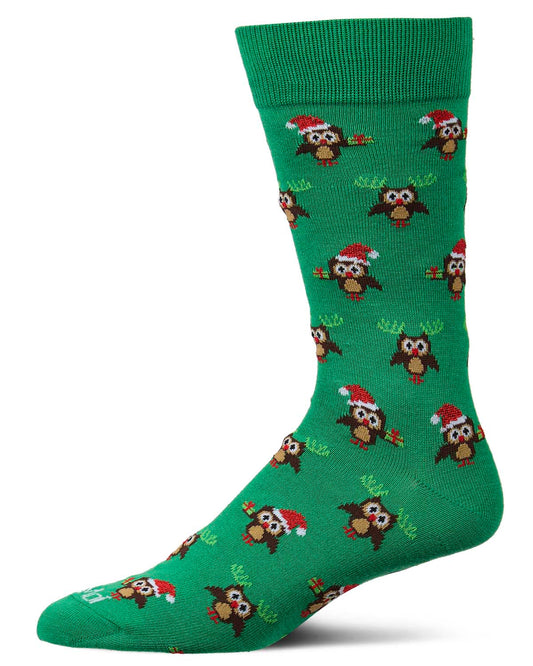 Men's "Owl" Graphics Holiday Novelty Crew Socks
