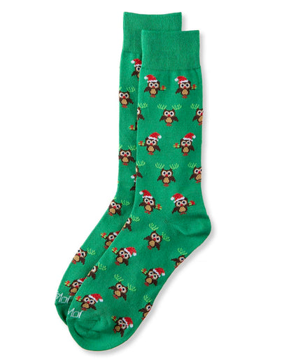 Men's "Owl" Graphics Holiday Novelty Crew Socks