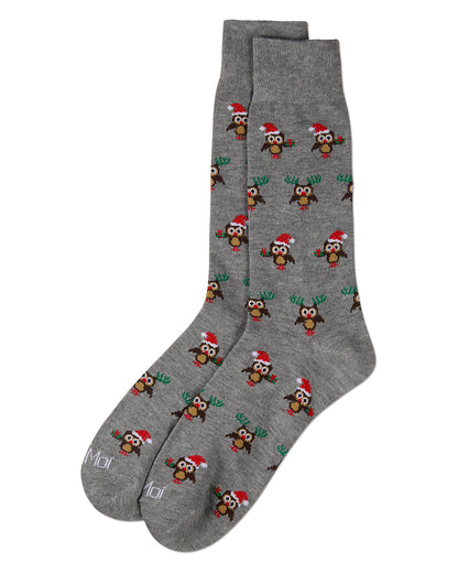 Men's "Owl" Graphics Holiday Novelty Crew Socks