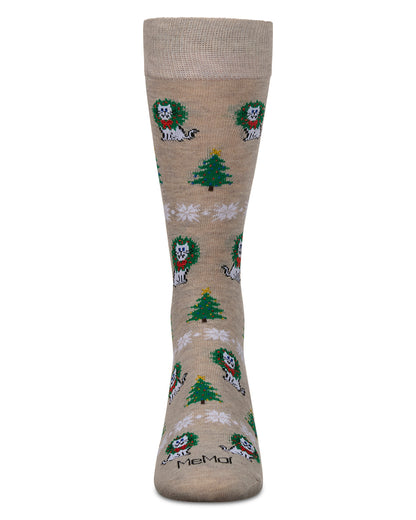 Men's Fairisle Cat Holiday Crew Socks