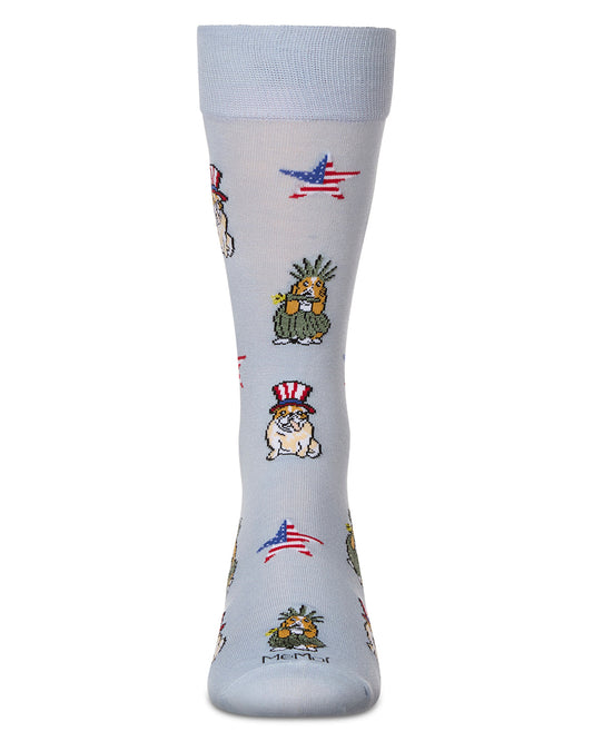 Men's Patriotic Dogs Rayon From Bamboo Crew Socks