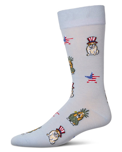 Men's Patriotic Dogs Rayon From Bamboo Crew Socks