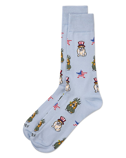 Men's Patriotic Dogs Rayon From Bamboo Crew Socks