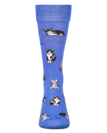 Men's Multi Cat Rayon From Bamboo Crew Socks