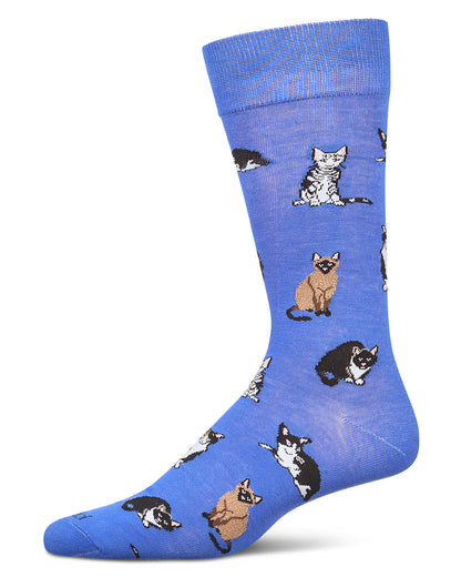 Men's Multi Cat Rayon From Bamboo Crew Socks