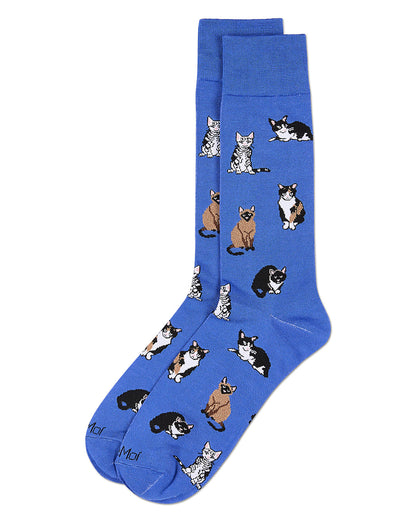 Men's Multi Cat Rayon From Bamboo Crew Socks