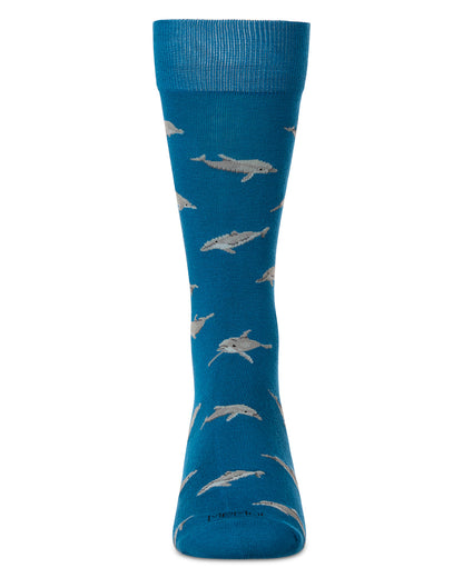 Men`s Dolphins Rayon from Bamboo Crew Socks