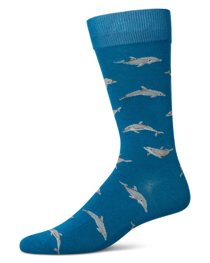 Men`s Dolphins Rayon from Bamboo Crew Socks