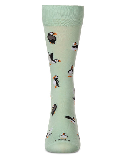 Men's Puffin Birds Rayon from Bamboo Crew Socks