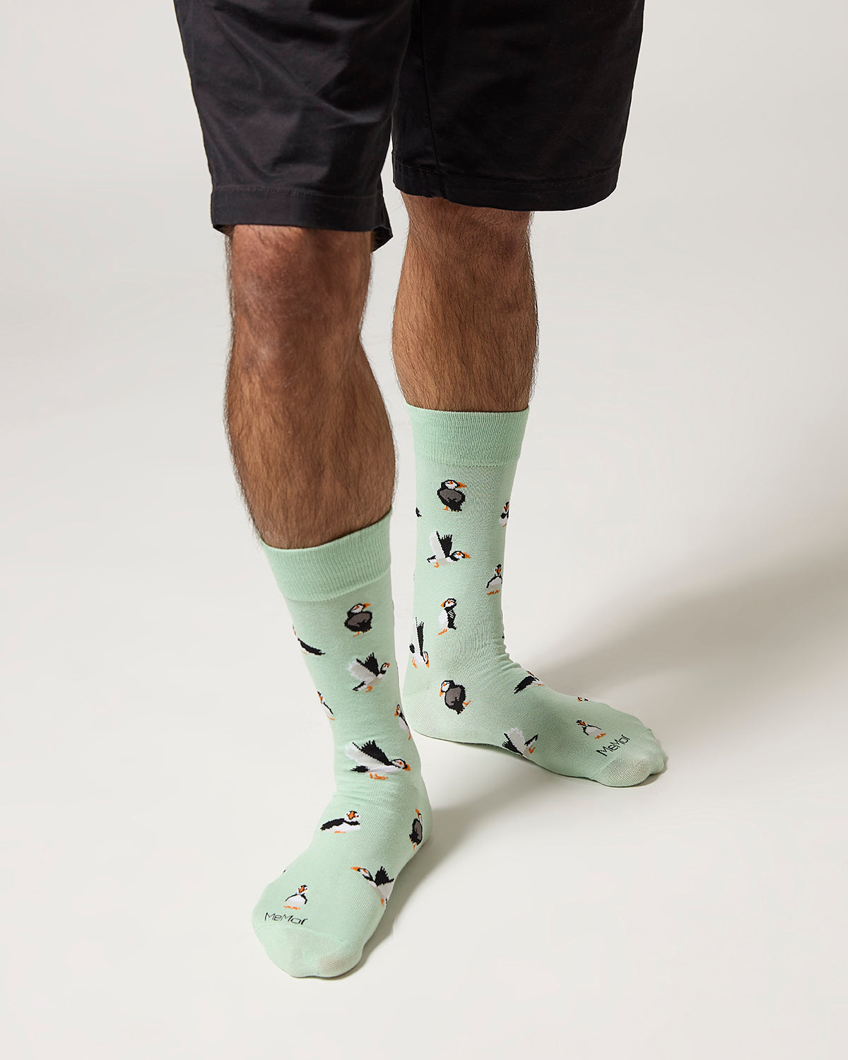 Men's Puffin Birds Rayon from Bamboo Crew Socks