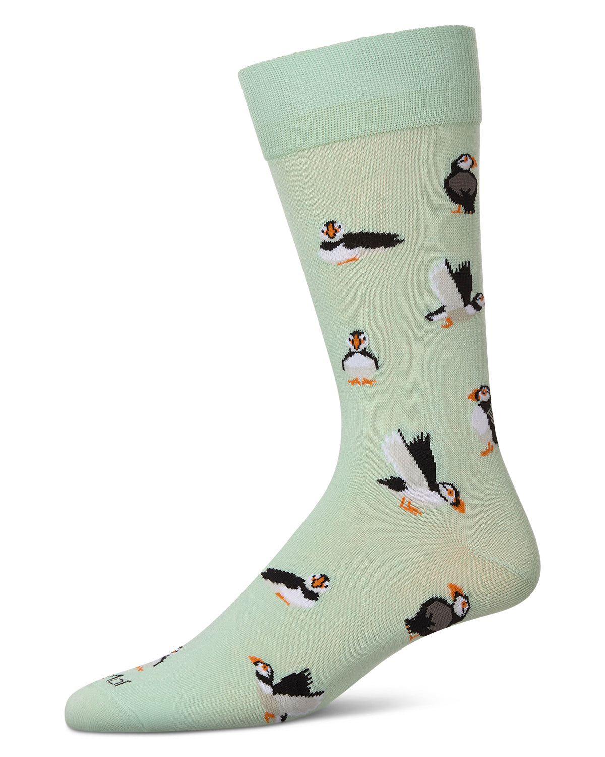 Men's Puffin Birds Rayon from Bamboo Crew Socks
