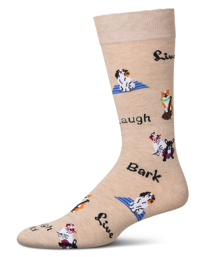 Men's Live Laugh Bark Rayon from Bamboo Crew Socks