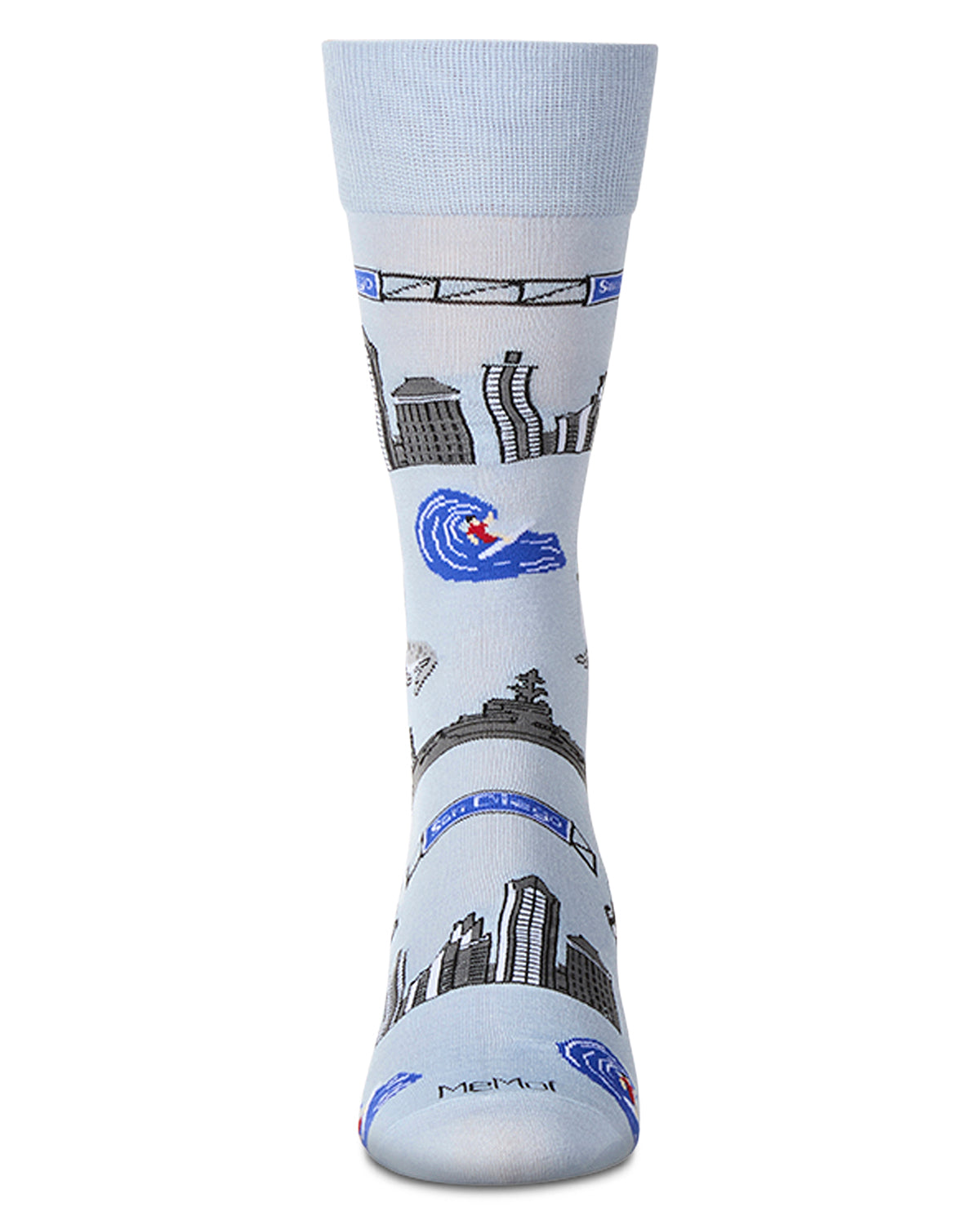 Men's San Diego Themed Rayon Blend Novelty Crew Sock