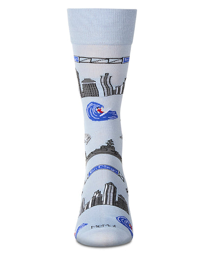 Men's San Diego Themed Rayon Blend Novelty Crew Sock