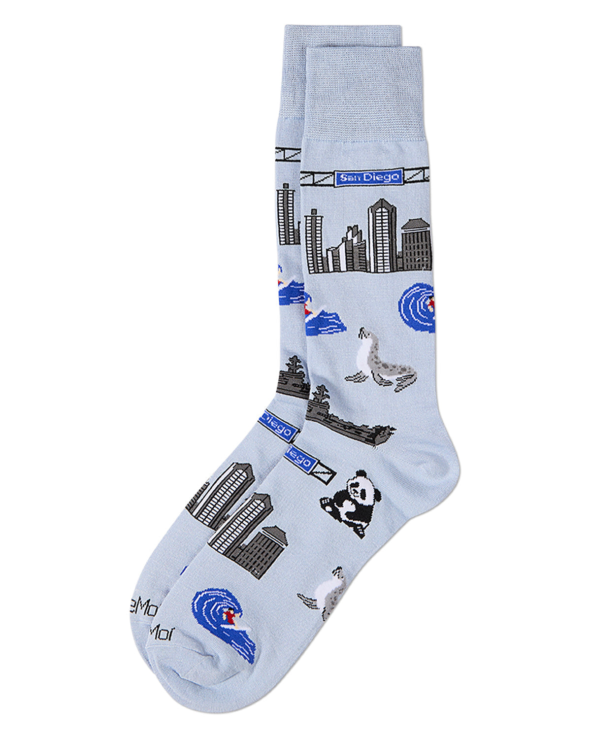 Men's San Diego Themed Rayon Blend Novelty Crew Sock
