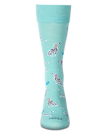 Men's Dalmatian-Themed Rayon Blend Novelty Crew Sock