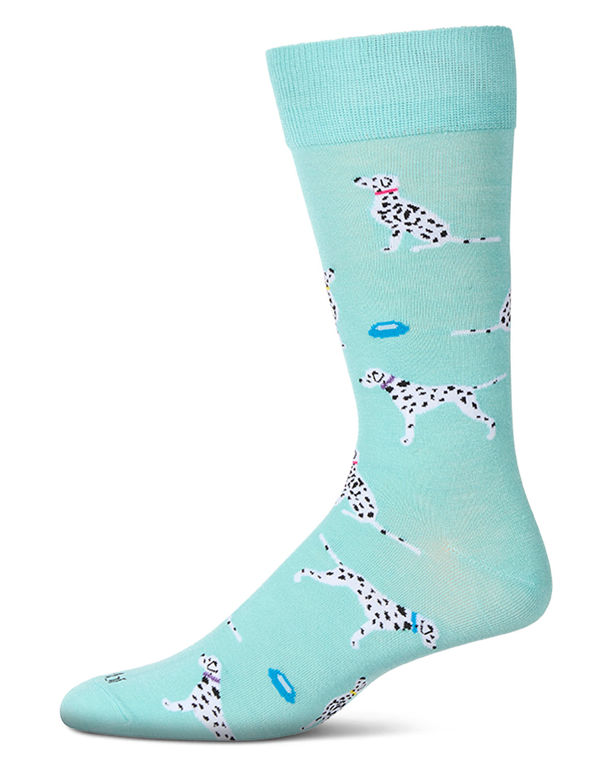 Men's Dalmatian-Themed Rayon Blend Novelty Crew Sock