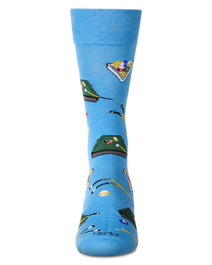 Men's "Shoot Pool" Rayon Blend Novelty Crew Sock