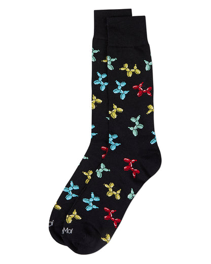 Men's "Balloon Animals" Rayon Blend Novelty Crew Sock