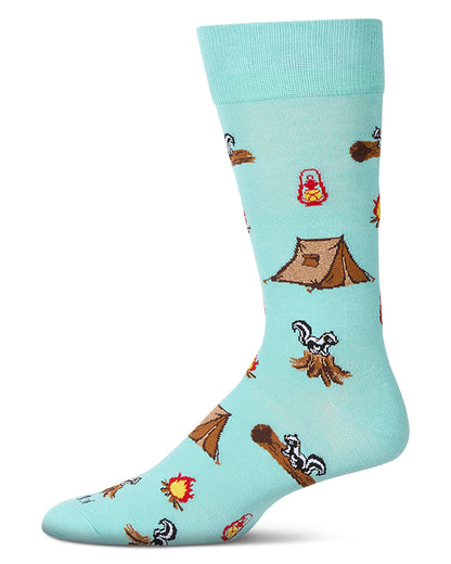 Men's "Stinky Campsite" Rayon Blend Novelty Crew Sock