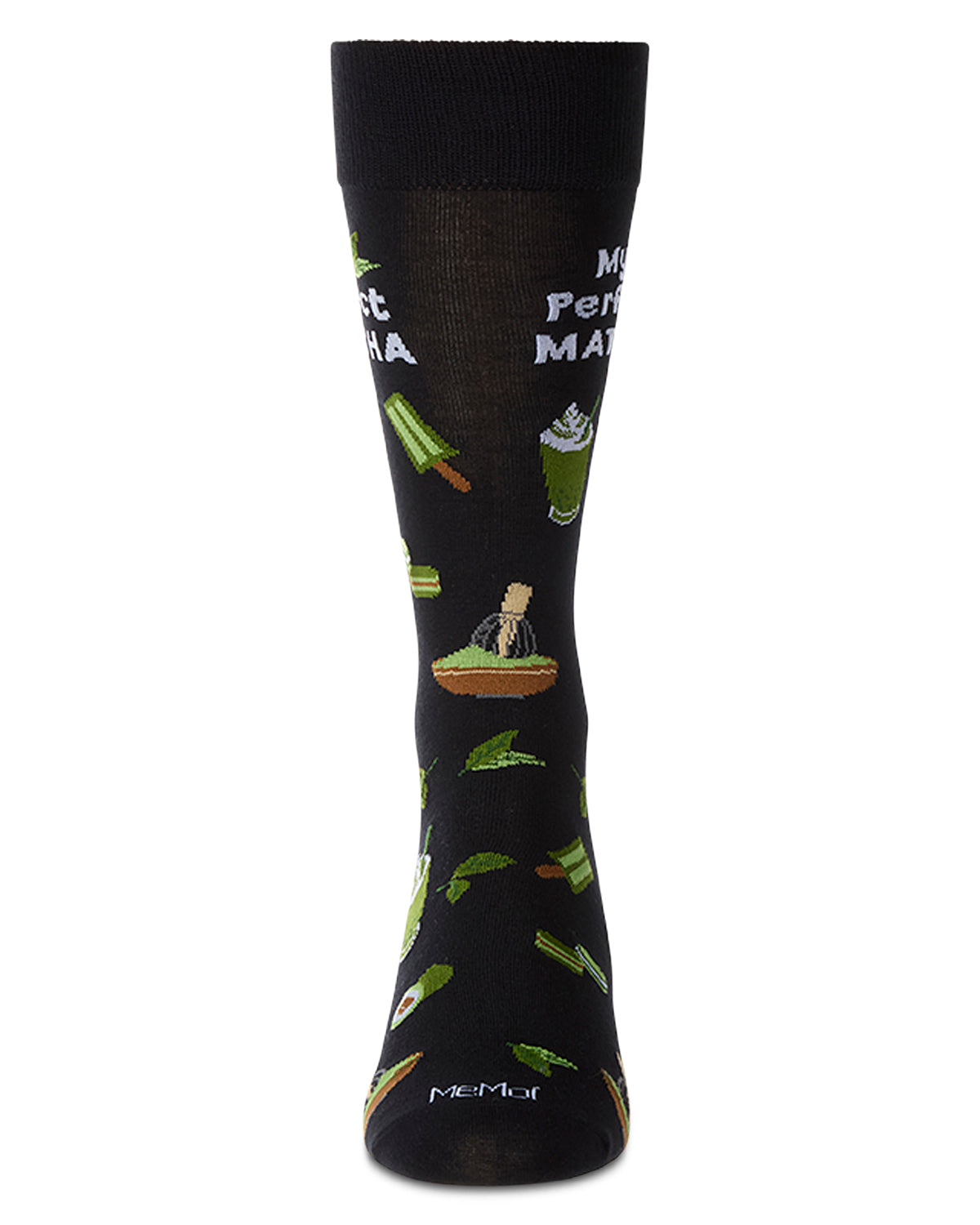 Men's "My Perfect Matcha" Rayon Blend Novelty Crew Sock