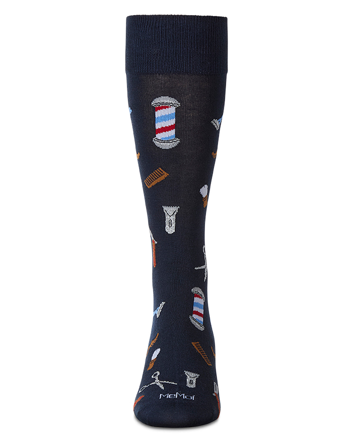 Men's Barber Shop Rayon Blend Novelty Crew Sock