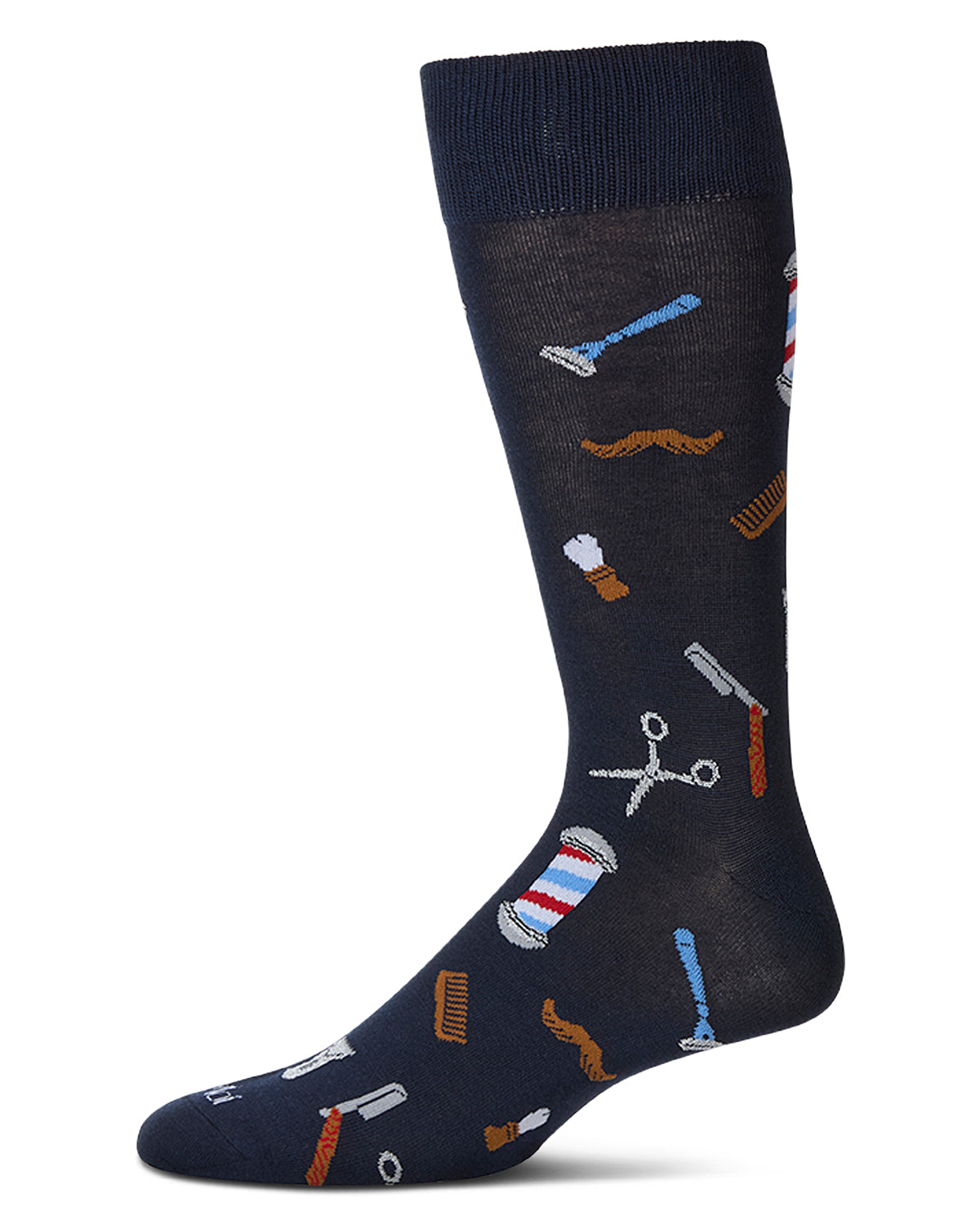 Men's Barber Shop Rayon Blend Novelty Crew Sock
