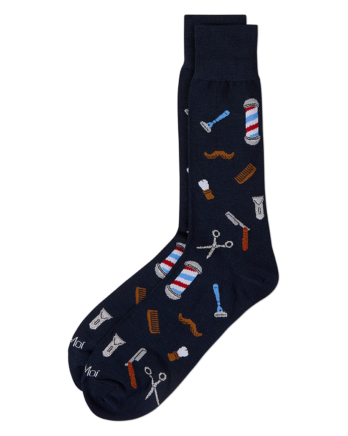 Men's Barber Shop Rayon Blend Novelty Crew Sock