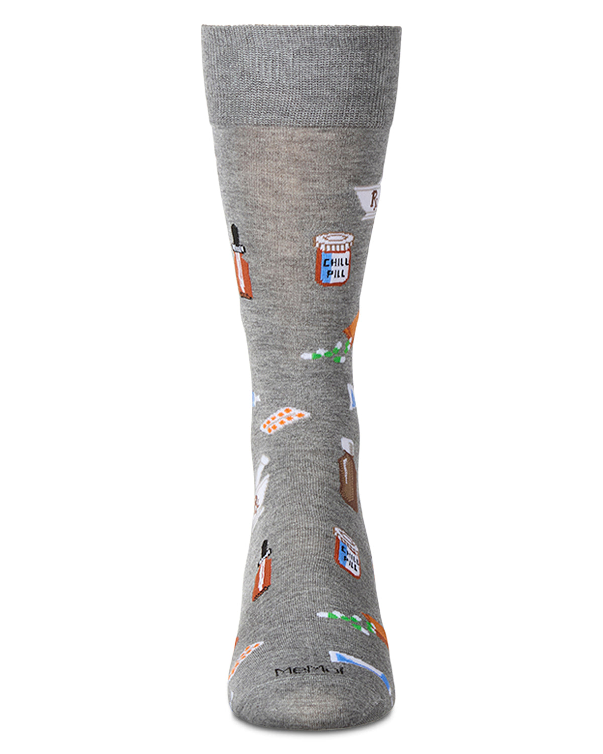 Men's RX-Themed Rayon Blend Novelty Crew Sock