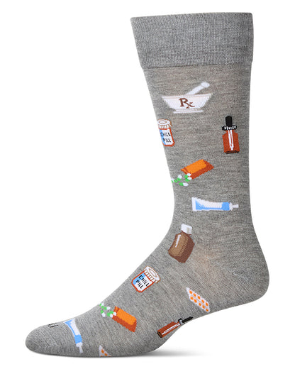 Men's RX-Themed Rayon Blend Novelty Crew Sock