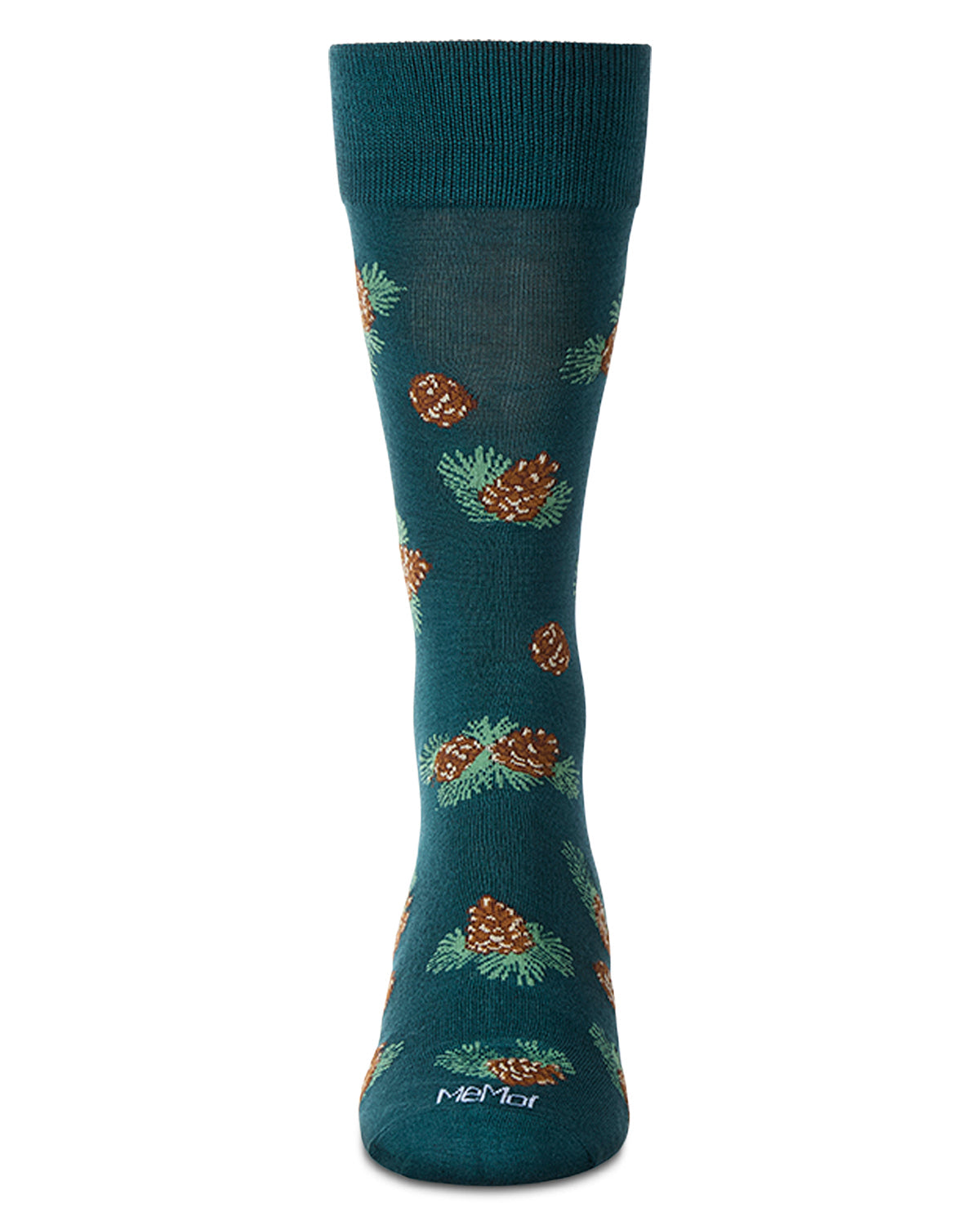 Men's Pinecones Themed Rayon Blend Novelty Crew Sock