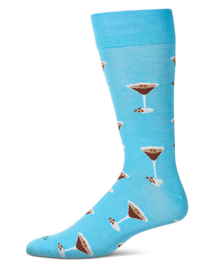 Men's "Espresso Martini" Rayon Blend Novelty Crew Sock