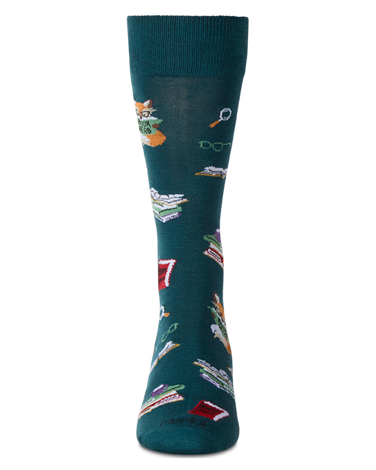 Men's "Book Nerd" Rayon Blend Novelty Crew Sock