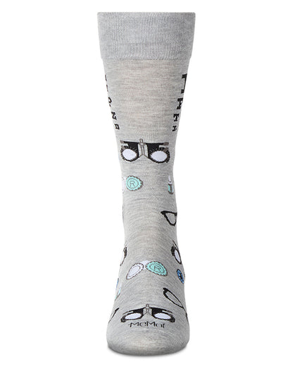 Men's "Eye Exam" Rayon Blend Novelty Crew Sock