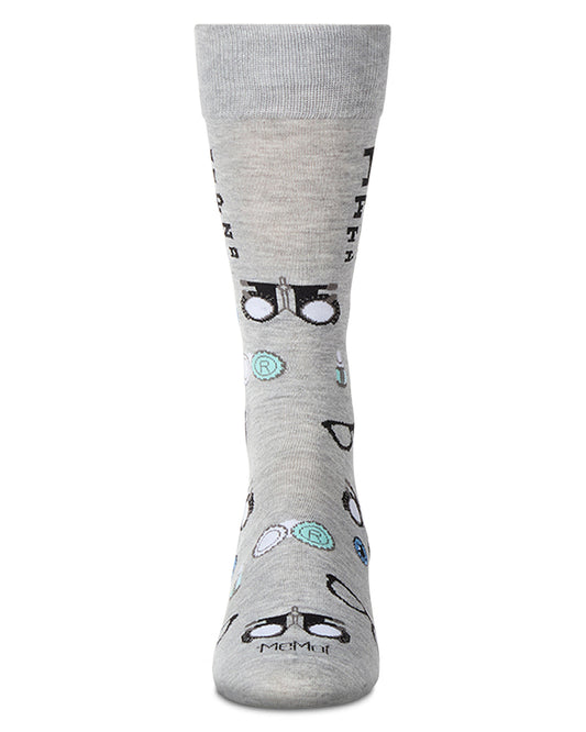 Men's "Eye Exam" Rayon Blend Novelty Crew Sock