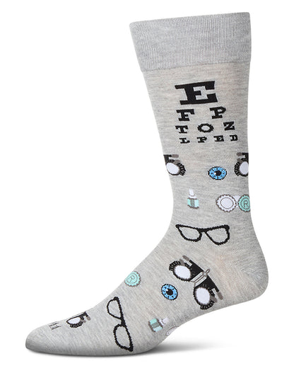 Men's "Eye Exam" Rayon Blend Novelty Crew Sock