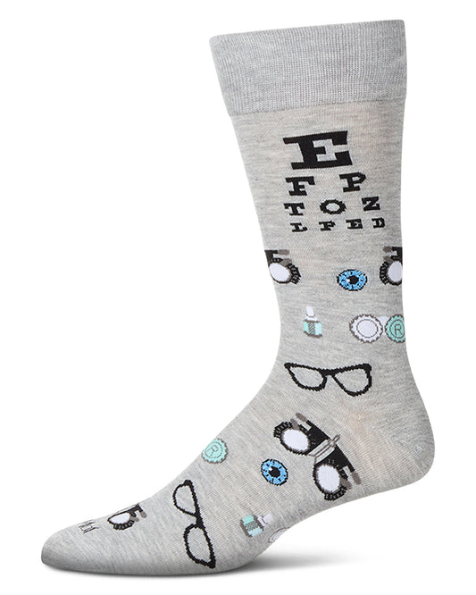 Men's "Eye Exam" Rayon Blend Novelty Crew Sock