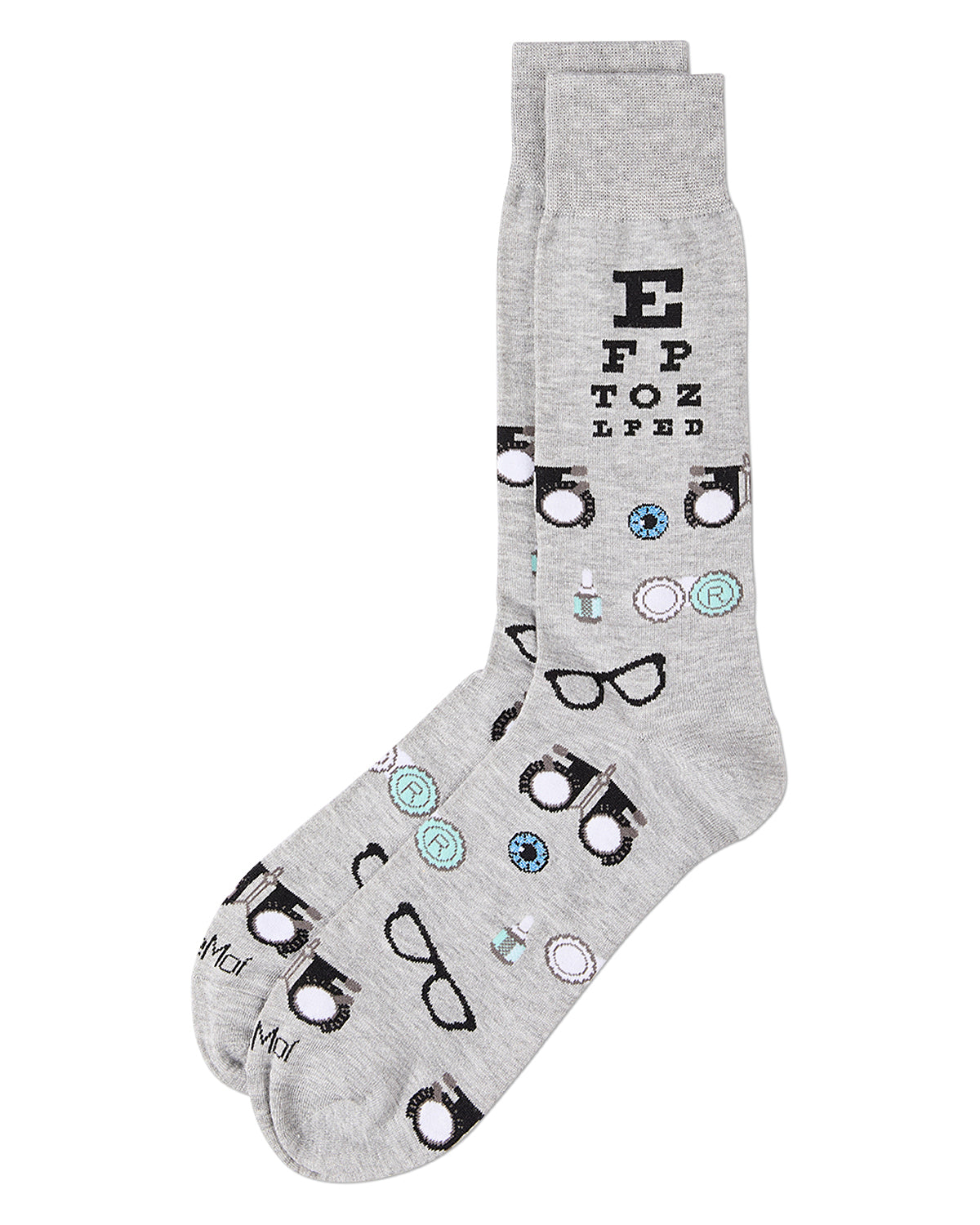 Men's "Eye Exam" Rayon Blend Novelty Crew Sock