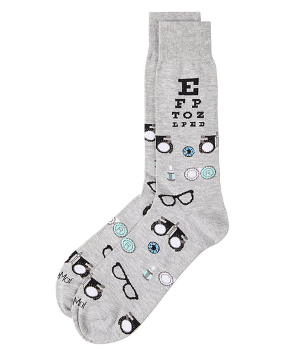 Men's "Eye Exam" Rayon Blend Novelty Crew Sock