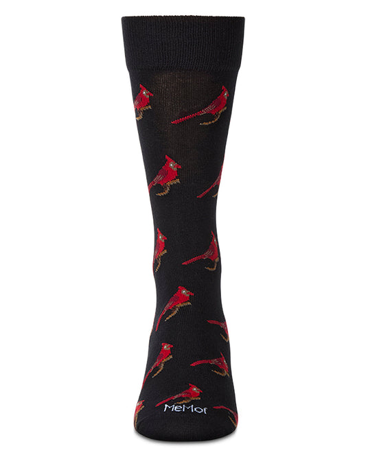 Men's Cardinal-Themed Rayon Blend Novelty Crew Sock