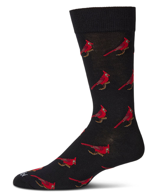 Men's Cardinal-Themed Rayon Blend Novelty Crew Sock